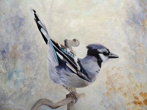 Blue Jay Perched by Angeles M. Pomata