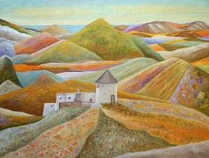 Colorful Hillside Mill