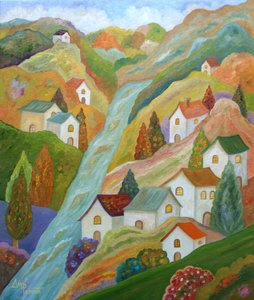 Colorful Mountain Village