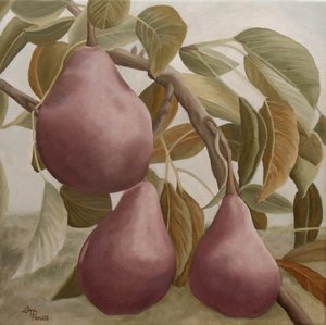 Purple Pears on Branch by Angeles M. Pomata