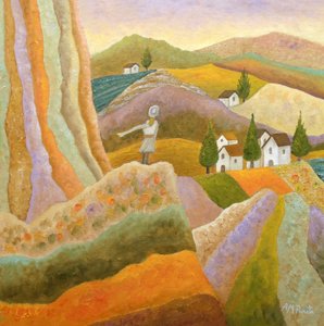Tuscan Hills Figure by Angeles M. Pomata