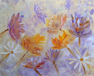 Vibrant Abstract Blooms by Angeles M. Pomata
