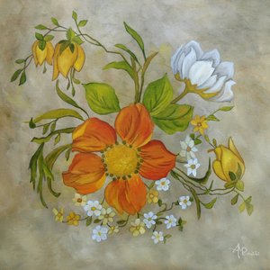 Vintage Floral Bouquet by Angeles M. Pomata