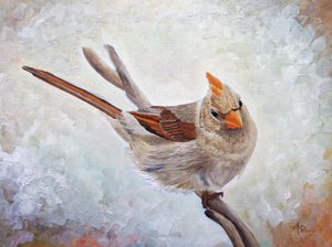 Watchful Female Cardinal by Angeles M. Pomata