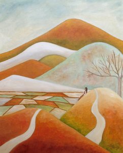 Woman on Autumn Hill