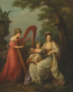 Portrait of Lady Elizabeth Smith-Stanley, Countess of Derby, with Her Infant Son Edward and Her Half-Sister, Lady Augusta Campbell