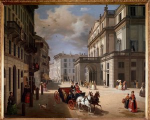 View of the square of Teatro alla Scala, Milan