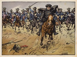 Prussian Field Marshal Gneisenau Leading a Cavalry Charge