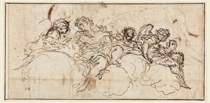 Group of Angels on a Cloud Bank by Angelo Michele Colonna