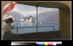 A Boat on Lake Maggiore by Angelo Morbelli
