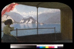 A Boat on Lake Maggiore by Angelo Morbelli