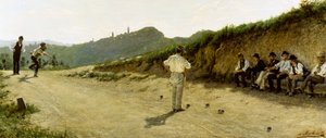Game of bowls by Angelo Morbelli