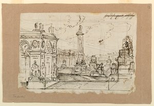 Stage Design, Group of Antique Monuments