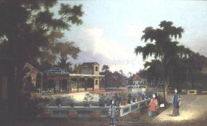Chinese Garden with Three Ladies