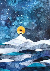 Moonlit Winter Lighthouse