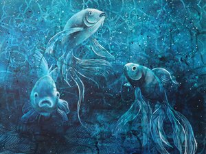 Three Ethereal Goldfish
