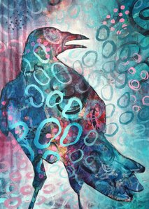 Vibrant Abstract Crow