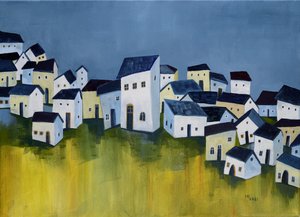Quaint Hillside Village by Aniko Hencz