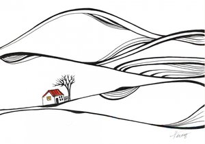 Red Roof Hill Home by Aniko Hencz