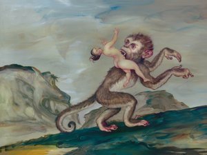 Woman Carried Off By Her Primate by Anita Kunz