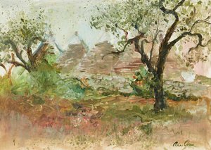 Trulli and Olive Tree by Ann Oram