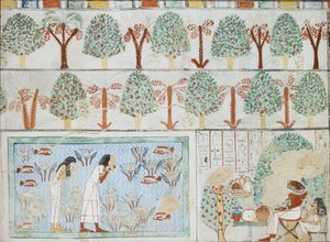Copy of wall painting from private tomb 63 of Sebkhotpe, Thebes I, 1, 125-128