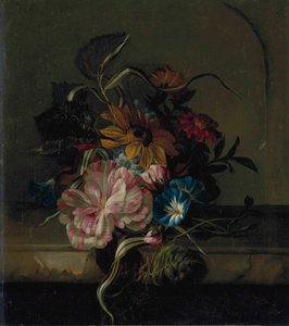 Sunflower, Bindweed and Two-tone Tulip by Anna Elisabeth Ruysch