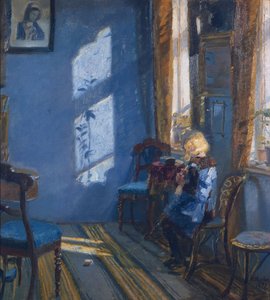 Sunshine in the blue livingroom