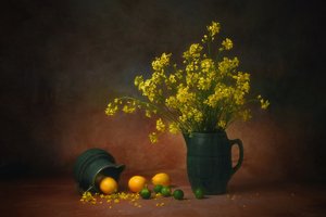 Yellow Flowers and Lemons by Anna Wan