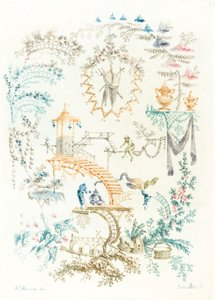 Arabesque with a Monkey by Anne Allen after Jean Baptiste Pillement