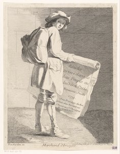 Traveling Print Seller from Studies Taken from the Lower Class or the Cries of Paris, Third Suite by Anne Claude Philippe Caylus
