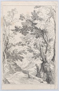 A Pathway with a Parapet in a Forest, 18th century