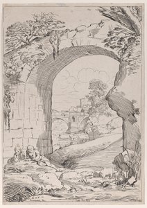 Landscape with Bridge by Anne Claude Philippe de Caylus