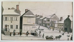 The Corner of Warren and Greenwich Street, 1809 by Anne Marguerite Hyde de Neuville