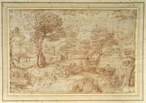 Landscape with the Rest on the Flight from Egypt, after Annibale Carracci by Annibale (studio of) Carracci