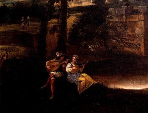 Roman Landscape with a Bridge (detail)