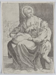 The Virgin Seated Holding a Pillow on Her Lap with the Young Christ Standing at Right, 1580-1600