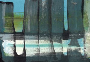 Abstract Blue Green Layers