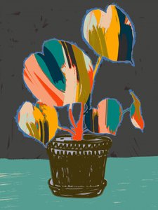 Colorful Abstract Plant by Annick