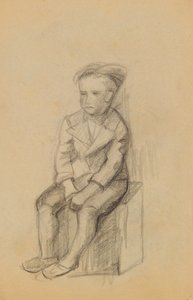 Seated Boy (recto) by Anny Dollschein