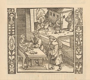 Arrival of Two Pilgrims in a Village