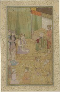 Ascetic Sitting Before a Prince and His Court by Anonymous