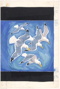 Design with Five Flying Seagulls