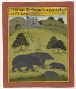 Bears in a Landscape (A Page from a Dream Book) by Anonymous