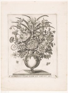 Flowers in a Vase with Half Figures by Anonymous