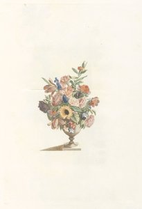 Flower Vase with Sunflower and Tulips by Anonymous