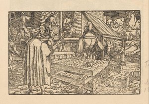 Construction Site with Workers by Anonymous