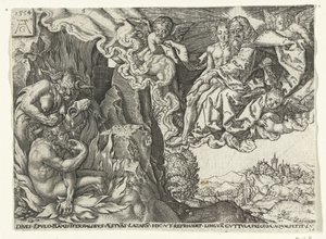 The Rich Man in Hell Sees Abraham with Lazarus by Anonymous