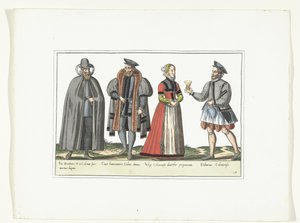 Three Men and a Woman Dressed in German Fashion, ca. 1580 by Anonymous