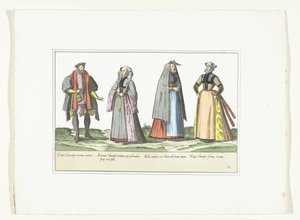 Three Women and a Man Dressed in German Fashion, ca. 1580 by Anonymous